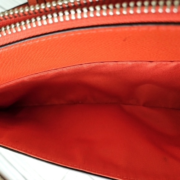 Coach East West Pop Crossbody Bag with Clutch in Orange, Brown with Silver Tone - Picture 14 of 15